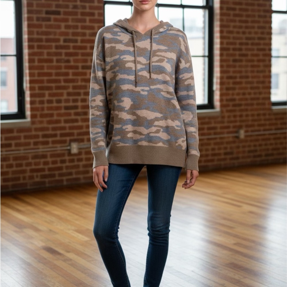 Christian‎ Siriano Brown and Tan Camouflage Hoodie